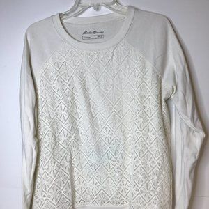 Women's Eddie Bauer Legendwash Sweatshirt Pullover Off White-XL